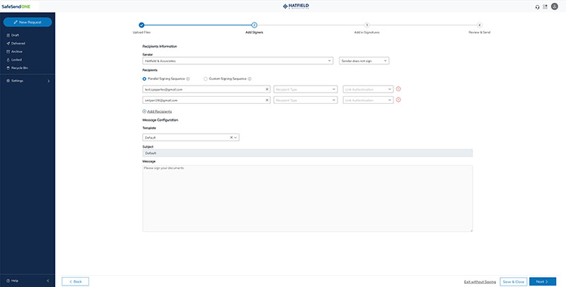 SafeSend One eSignatures Screenshot 1